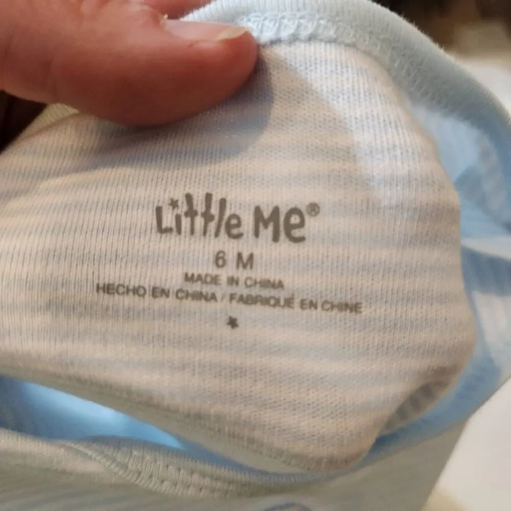 Little‎ Me Blue Striped Puppy One Piece Size 6M